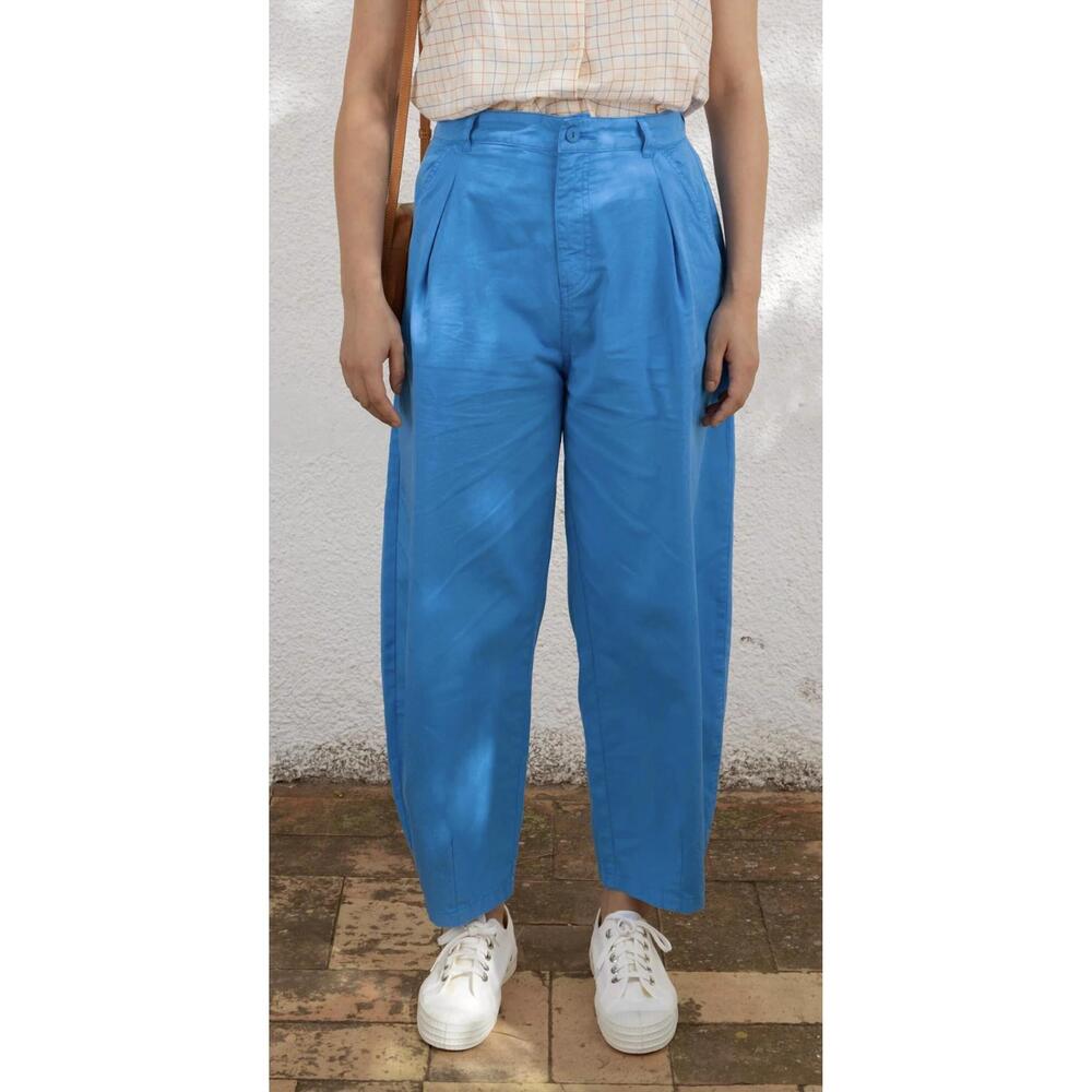 NEW THE TINY BIG SISTER pleated trousers in lapis blue